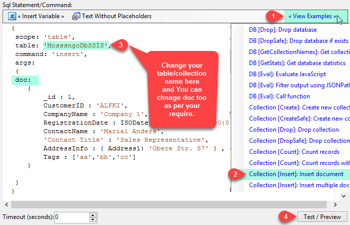 SSIS MongoDB Insert Connection